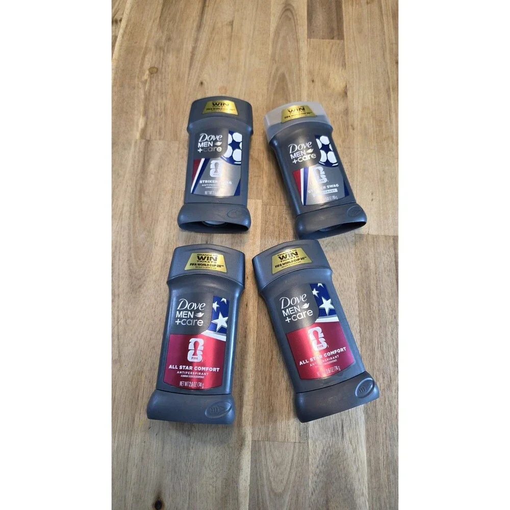 NEW Lot Of 4 Dove Men+Care FIFA World Cup Deodorant 2.6 oz. ea. Striker All Star